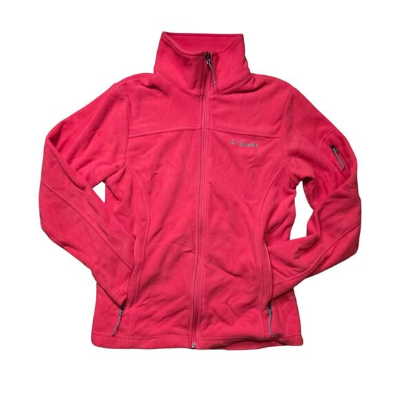 Columbia Full Zip Fleece Jacket Women’s Small Pink Fleece - Picture 1 of 8